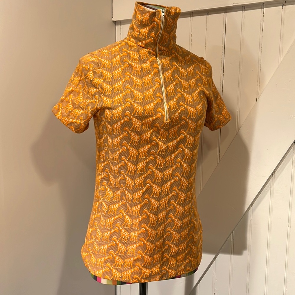 Jantzen Vintage Giraffe zipper Turtleneck